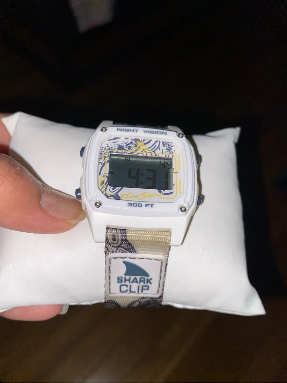 Shark Clip White Digital Sport Watch with Night Vision